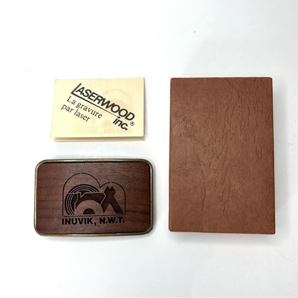 Belt Buckle (Unisex) Inuvik Northwest Territories Laserwood Card Box Included